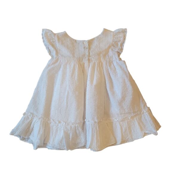 Laura Ashley Baby Girls White Swiss Dot Angel Wing Spring Easter Dress 2t - Picture 6 of 12